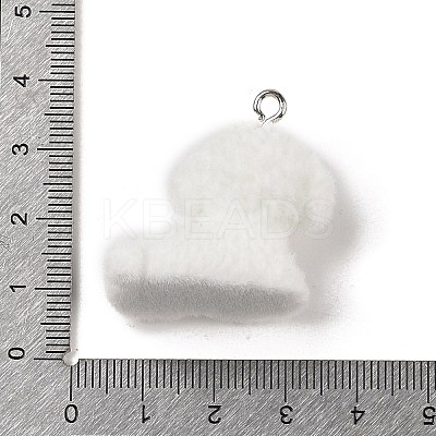 Flocking Resin Cute Puppy Pendants MACR-P043-L04-1