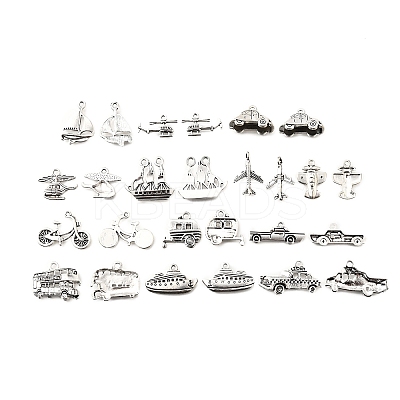 52Pcs 13 Style Tibetan Style Alloy Pendants TIBEP-FP0001-10-1