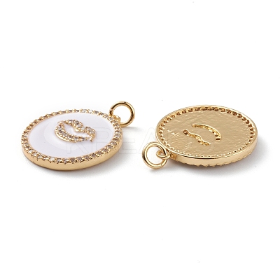 Brass Micro Pave Clear Cubic Zirconia Pendants ZIRC-Z008-13G-1
