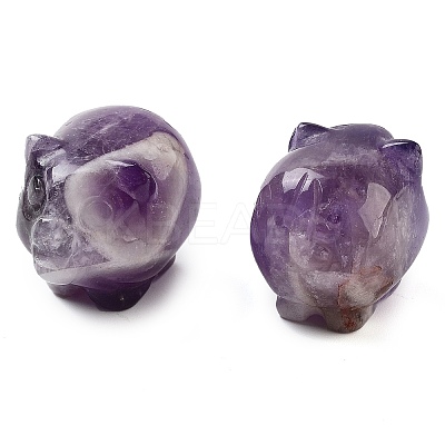 Natural Amethyst Carved Figurines DJEW-L023-C04-1