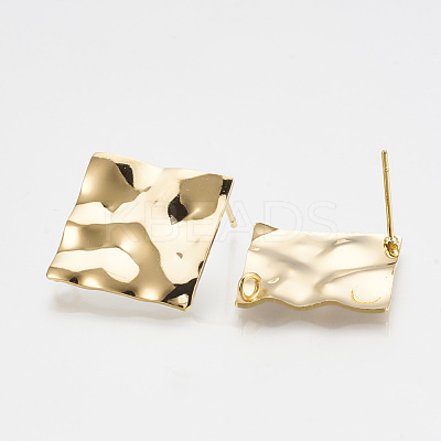 Brass Stud Earring Findings KK-Q735-146G-1