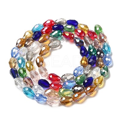 Electroplate Glass Beads Strands X-EGLA-D015-12x8mm-38-1