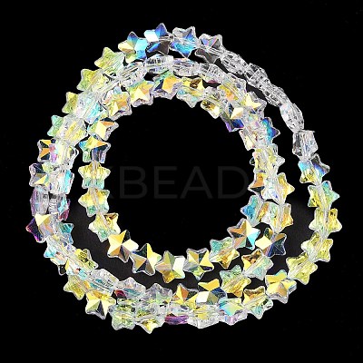 Electroplate Transparent Glass Beads Strands EGLA-U004-03A-AB01-1