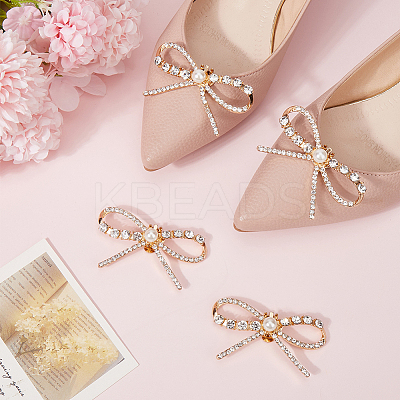 4Pcs Alloy Rhinestone Shoe Decoration AJEW-GF0009-28KCG-1