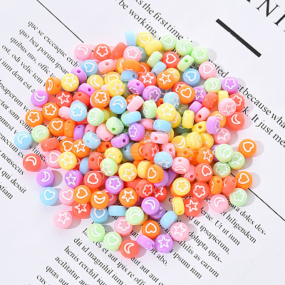 Opaque Acrylic Beads MACR-YW0001-18F-1