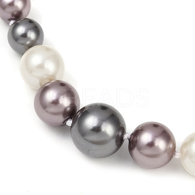 Shell Pearl Graduated Beaded Necklaces for Girl Women NJEW-XCP0001-46P-1