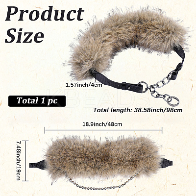 Faux Fur PU Leather Chain Belts AJEW-WH20072-55A-01-1