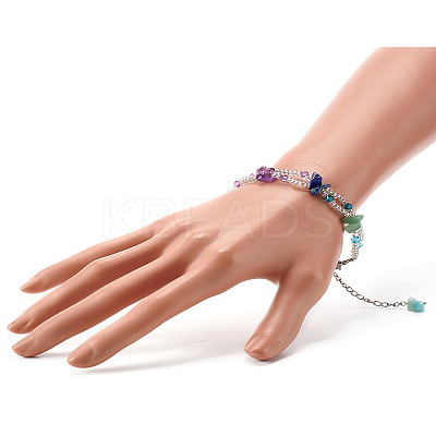 Glass Round Seed Beads Multi-strand Bracelet for Teen Girl Women X1-BJEW-TA00018-1