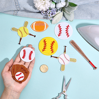 16Pcs 8 Styles Polyester Iron on/Sew On Patches PATC-ME0001-03-1