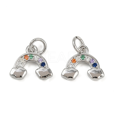 Brass Micro Pave Cubic Zirconia Pendants KK-L231-01P-02-1