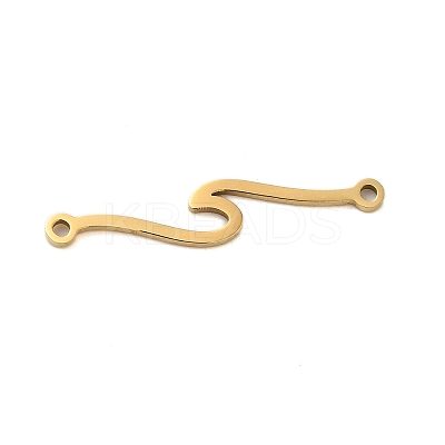 304 Stainless Steel Wave Links Connector Charms STAS-S123-03G-05-1