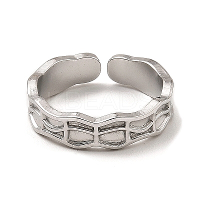 Non-Tarnish 304 Stainless Steel Open Cuff Rings RJEW-Z018-01P-1
