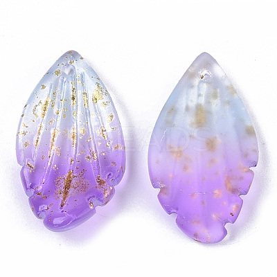 Two Tone Transparent Spray Painted Glass Pendants GLAA-T017-03A-B02-1