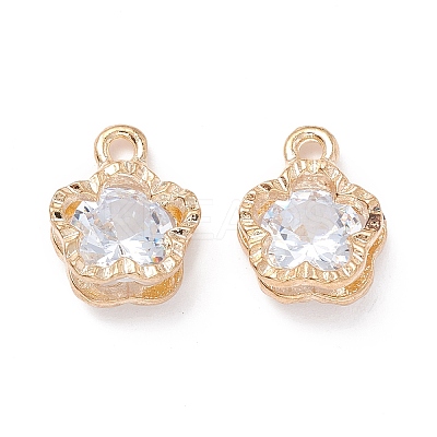 Alloy Clear Cubic Zirconia Charms LS-ZIRC-A022-06G-1