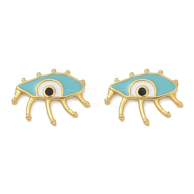 304 Stainless Steel Enamel Stud Earrings for Women EJEW-M095-05G-1