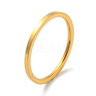 Ion Plating(IP) 304 Stainless Steel Simple Plain Band Finger Ring for Women Men RJEW-F152-05G-G-1