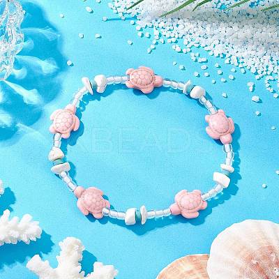 Summer Beach Turtle Anklets AJEW-AN00674-1