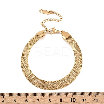 304 Stainless Steel Mesh Chains Bracelets for Women BJEW-G759-05G-1