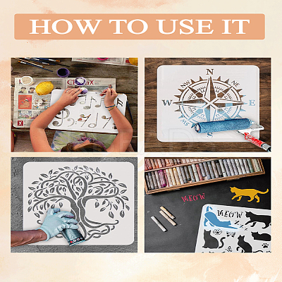 2Pcs Plastic Drawing Painting Stencils Templates DIY-WH0732-053-1
