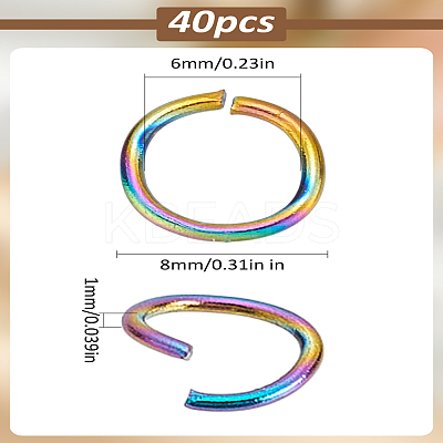 40Pcs 304 Stainless Steel Open Jump Rings STAS-LP0001-41C-05-1