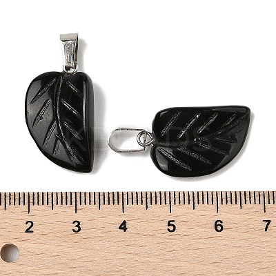 Natural Obsidian Pendants G-B127-01P-03-1