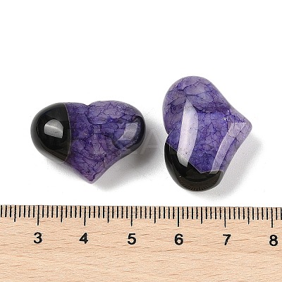 Natural Druzy Agate(Dyed & Heated) Heart Palm Stone G-Q021-01B-1