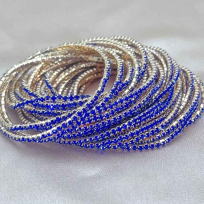 Brass Rhinestone Tennis Bracelets WG6EB7A-01-1