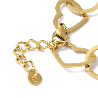 Flower & Heart 304 Stainless Steel Link Chain Bracelets for Women BJEW-I315-13G-1
