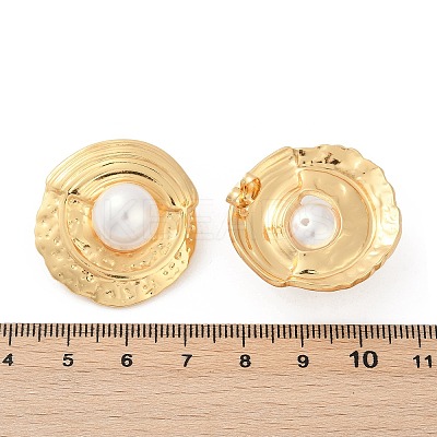 304 Stainless Steel ABS Plastic Pearl Stud Earrings for Women EJEW-U046-11G-1