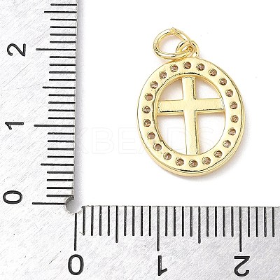 Brass Micro Pave Clear Cubic Zirconia & Enamel Pendants KK-L253-12G-03-1