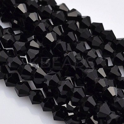 Faceted Bicone Glass Beads Strands X-EGLA-P017-3mm-04-1