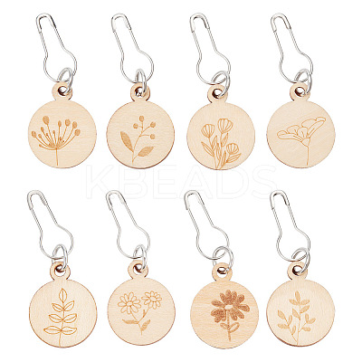 Wooden Pendant Stitch Markers FIND-WH0110-776-1