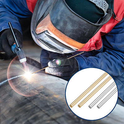 24Pcs 2 Styles 304 Stainless Steel & Brass Solid Bar FIND-GA0005-45-1