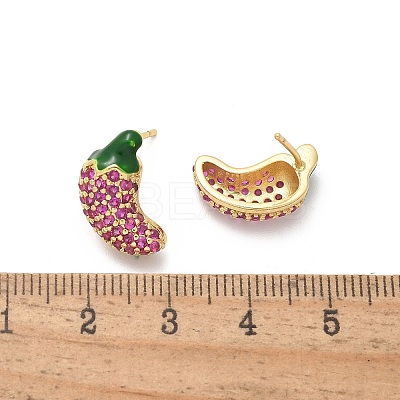 Brass Micro Pave Cubic Zirconia Stud Earrings EJEW-Q015-13G-02-1