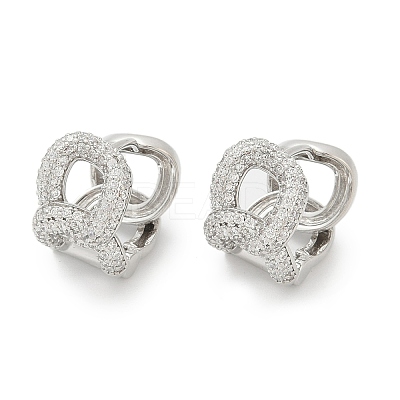 Brass Clear Cubic Zirconia Dangle Earrings EJEW-Q016-04P-1