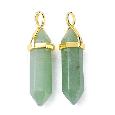 Natural Green Aventurine Pointed Pendants G-G025-01G-09-1