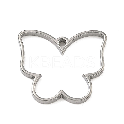 Butterfly 304 Stainless Steel Open Back Bezel Pendants STAS-K279-03B-P-1