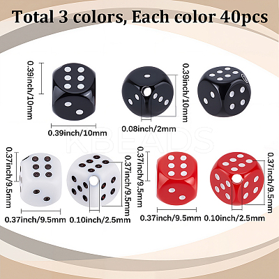 120Pcs 3 Colors Acrylic Beads OACR-SC0002-65-1
