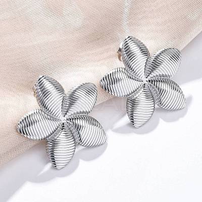 304 Stainless Steel Stud Earrings for Women EJEW-K306-19P-1