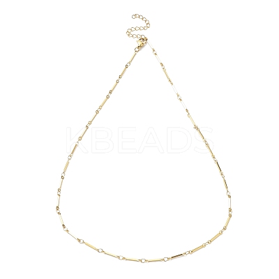 Ion Plating(IP) 304 Stainless Steel Bar Link Chain Necklaces NJEW-K249-15G-1