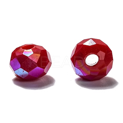 Faceted Rondelle Electroplate Glass Beads Strands EGLA-X0003-6x4mm-1