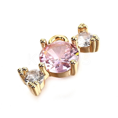 Brass Pave Cubic Zirconia Charms KK-C096-02G-1