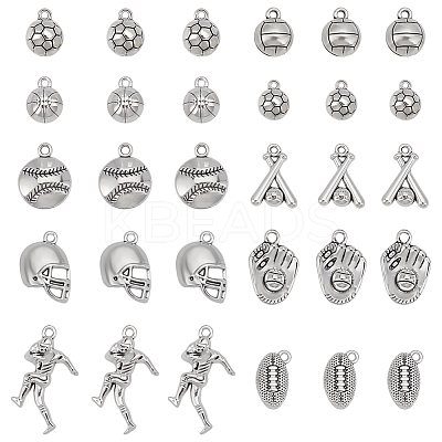 30Pcs 10 Styles Tibetan Style Alloy Pendants FIND-LP0001-60-1