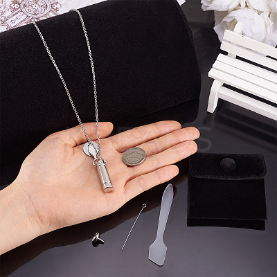 1Pc Word 304 Stainless Steel Column Urn Ashes Necklace DIY-TA0010-07A-1