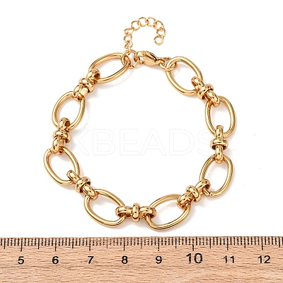 304 Stainless Steel Oval Link Chains Bracelets for Women BJEW-G780-05G-1
