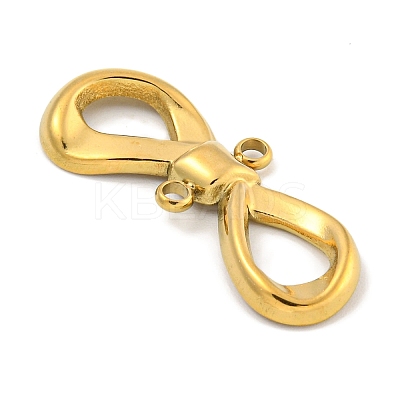 Ion Plating(IP) 304 Stainless Steel Bowknot Links Connector Charms STAS-A099-10G-1