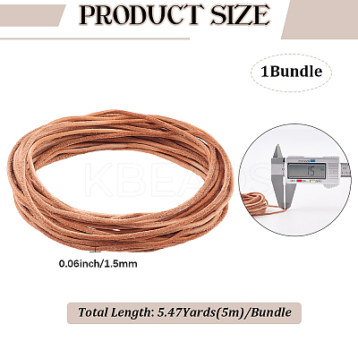 5M DIY Frosted Cowhide Leather Cord OCOR-GF0004-97A-04-1