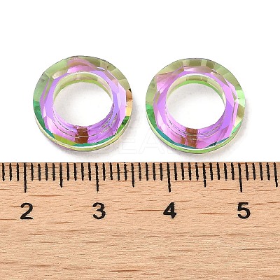 Electroplate Transparent Glass Linking Rings GLAA-F126-01C-1