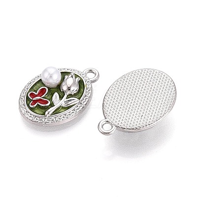 Rack Plating Alloy Enamel Pendants ENAM-N065-11P-1