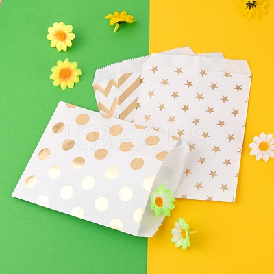 100Pcs 4 Patterns Eco-Friendly Kraft Paper Bags CARB-LS0001-02C-1